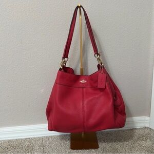 Coach Pebbled Leather Shoulder Bag with Free Coach matching Wallet